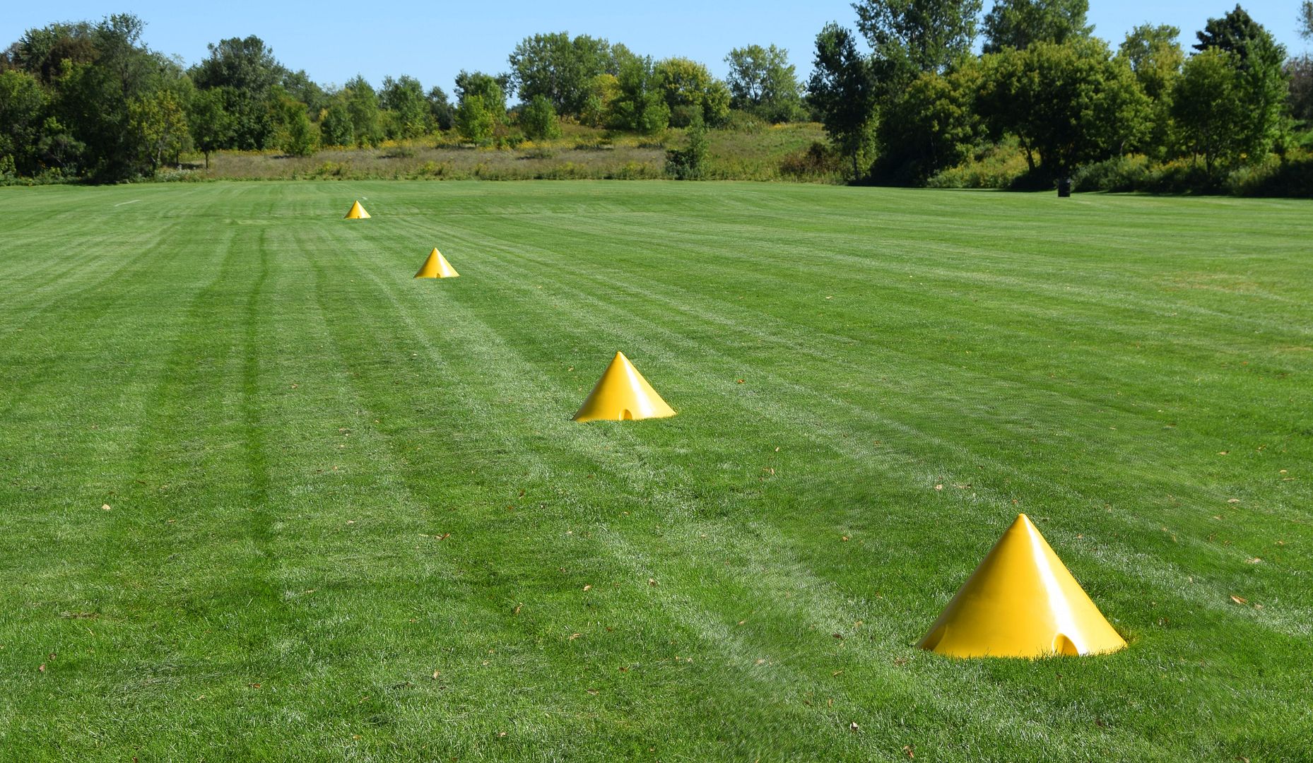 Yellow Airfield Cone Markers