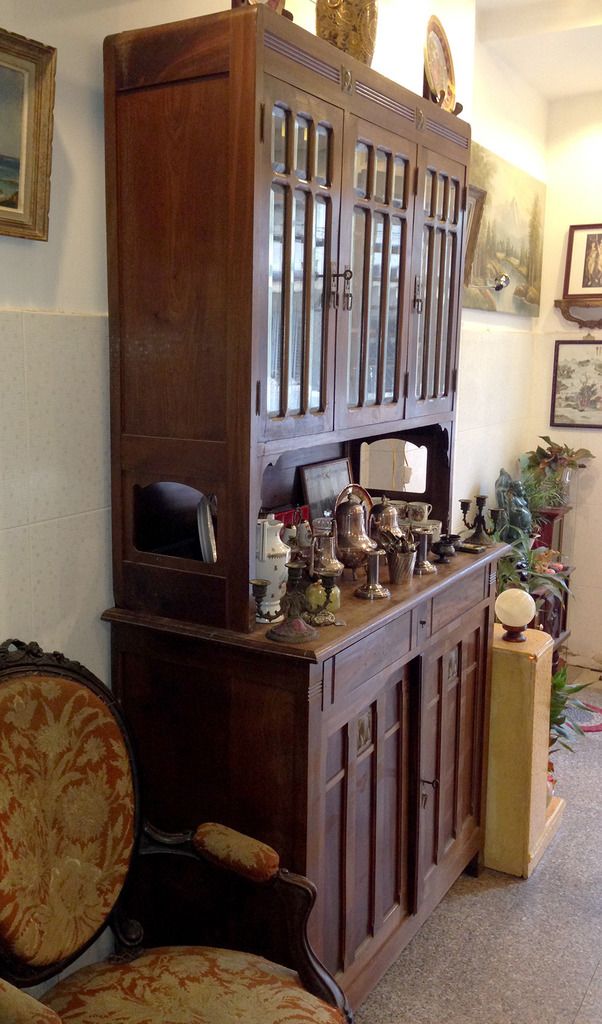 Tủ gỗ thơm xưa của Pháp 1920 - Tủ bếp để chén dĩa - 10