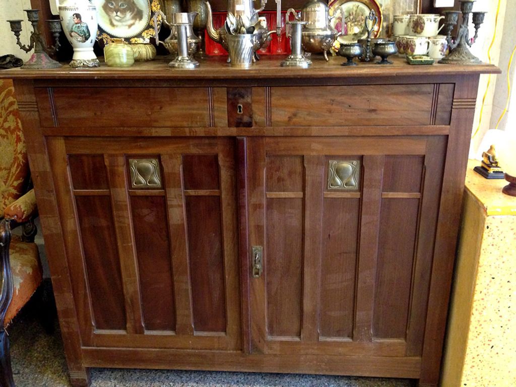 Tủ gỗ thơm xưa của Pháp 1920 - Tủ bếp để chén dĩa - 12