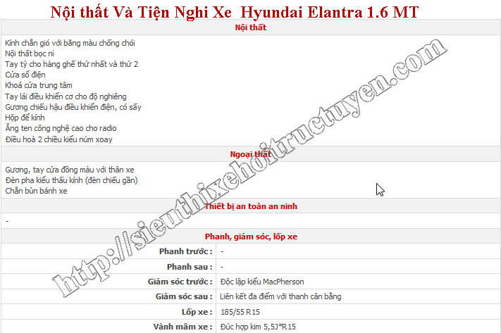 Bán Hyundai Elantra 1. 6 MT Hàng chính hãng
