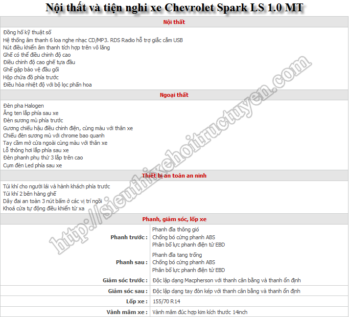 Bán xe Chevrolet - Spark LS 2011 - 1. 0 MT – Số Sàn