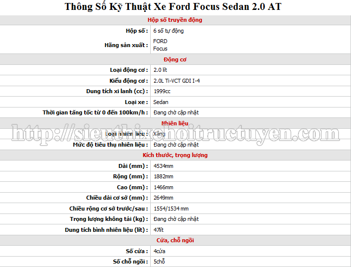 Bán Ford Focus 1. 8, Focus 2. 0 - Số tự động, số sàn - Mới 100% - giá khuyến mại