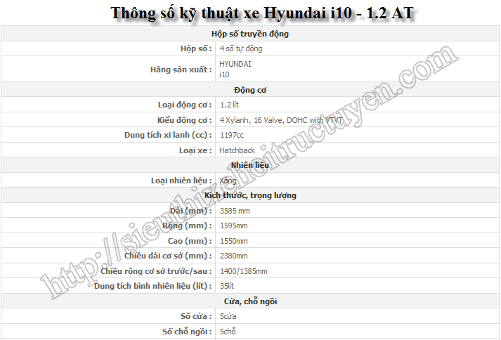 Hyundai i10 - 1. 2 AT Hàng Chính Hãng LH: Mr. Mạnh 0988693163