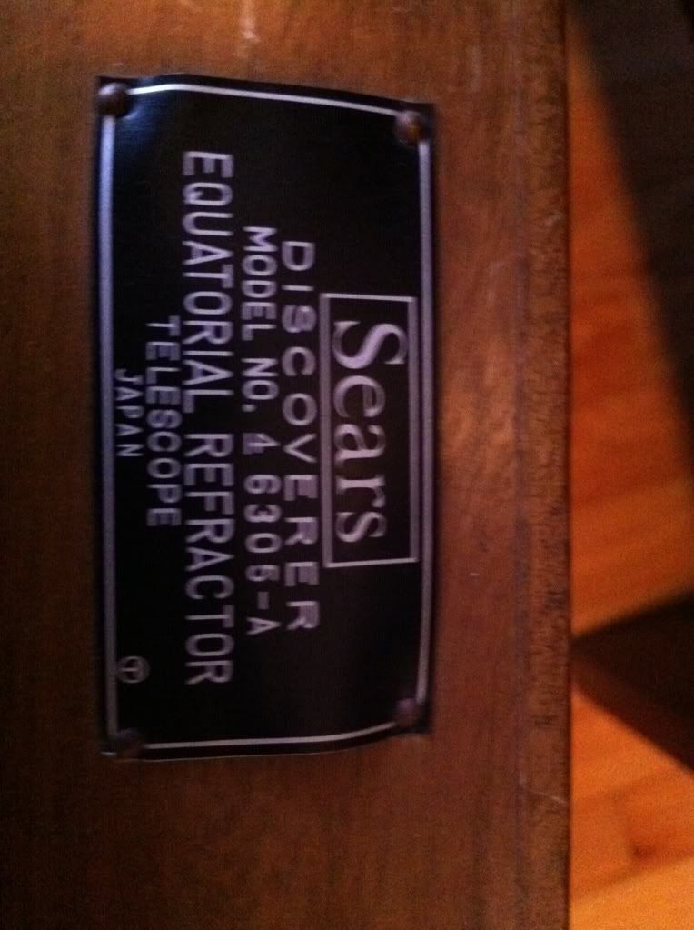 Sears Model 46305-A - Found in House - Classic Telescopes - Cloudy Nights