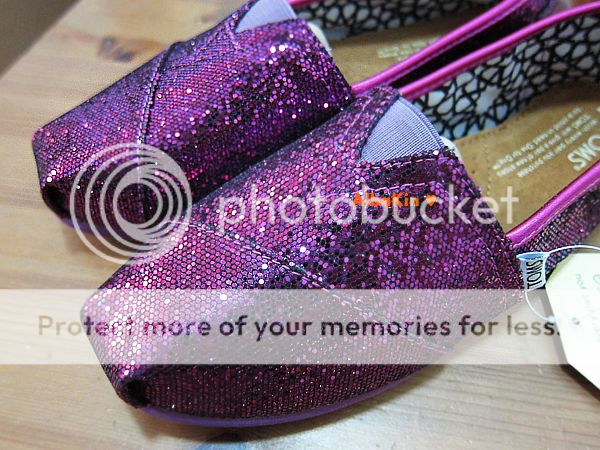 TOMS NEW PURPLE GLITTER WOMENS FLATS SHOES 100% Authentic (U.S SELLER 