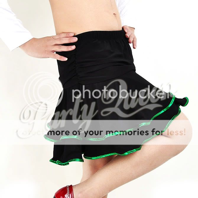 8clor Flamenco Latin Cha Cha Ballroom Dance Short Skirt  