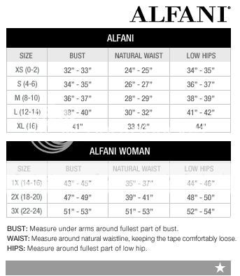 Alfani Size Chart