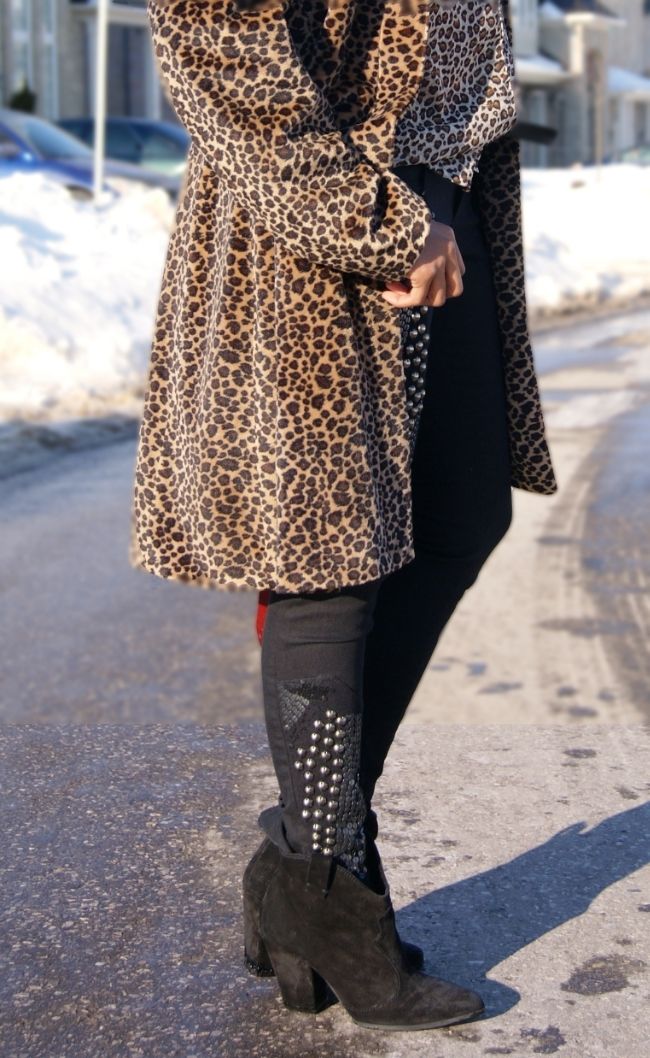 leopard print jacket, leopard and black