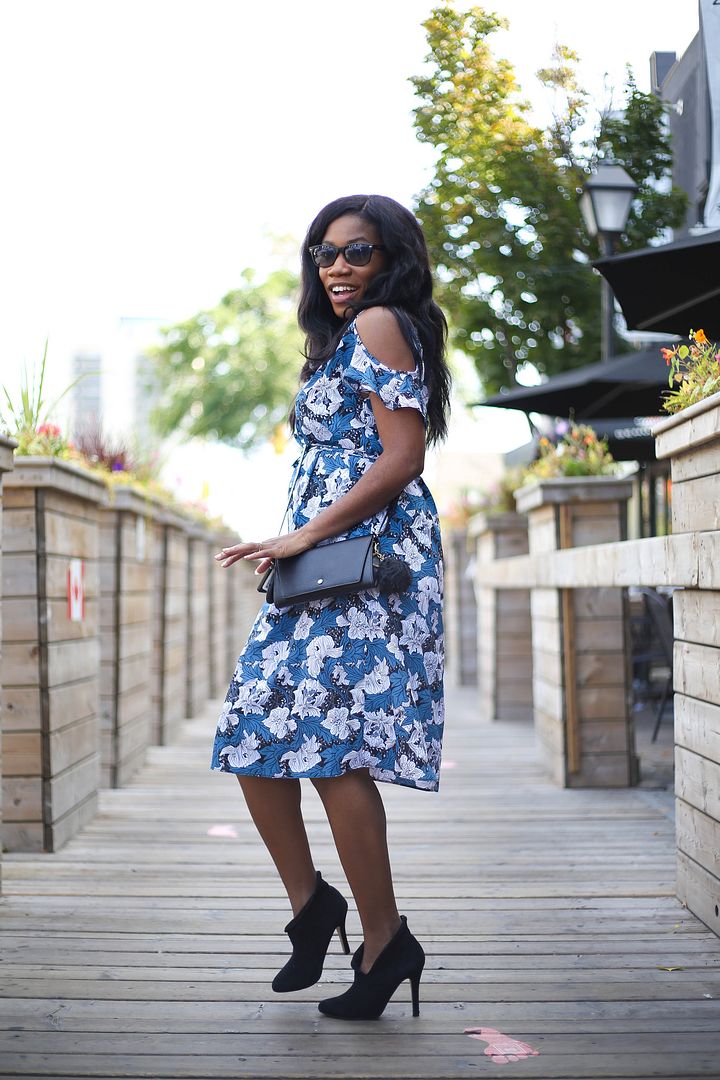 Maternity Style Cold Shoulder dress, Toronto Blogger
