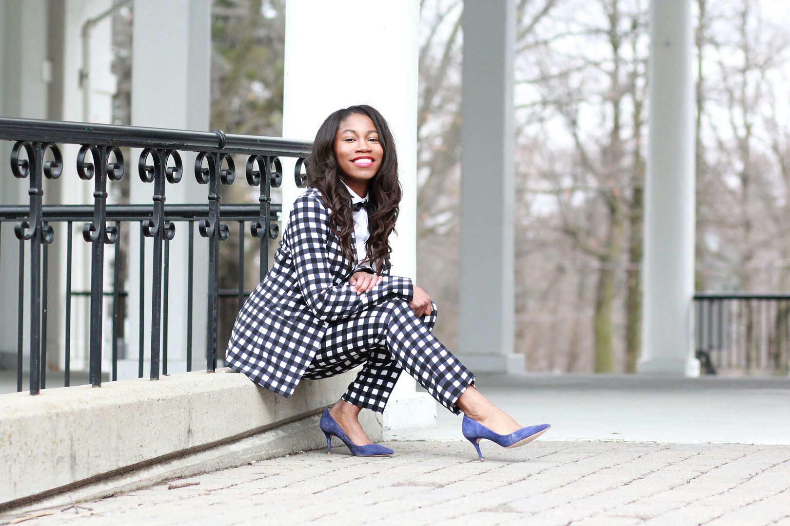 Gingham Patterned Suit, Banana Republic StreetStyle 