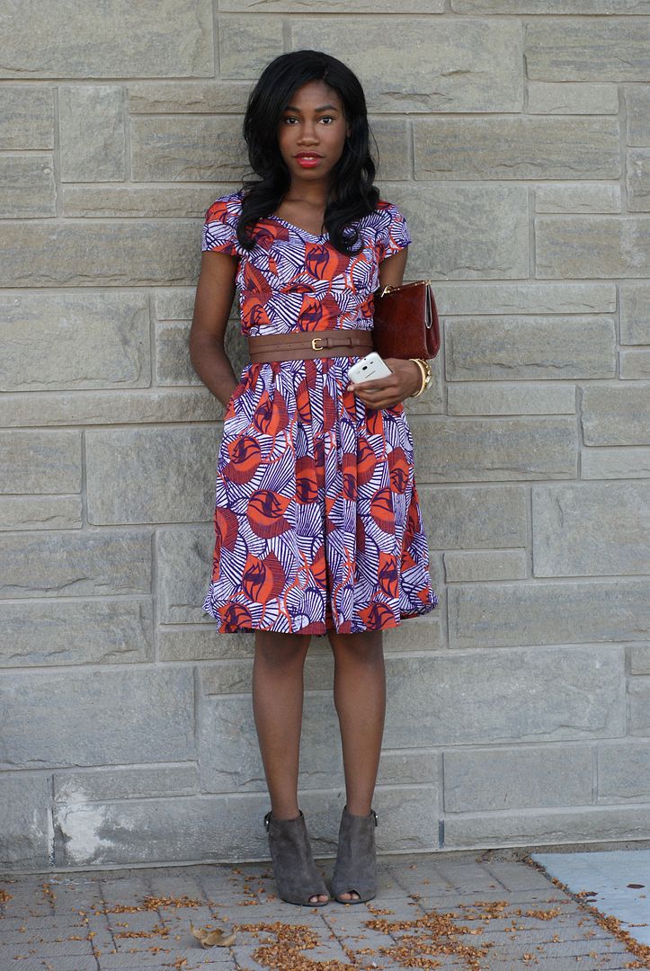 EShakti Tulip Print Crepe Dress, fashion blogger, black fashion blogger
