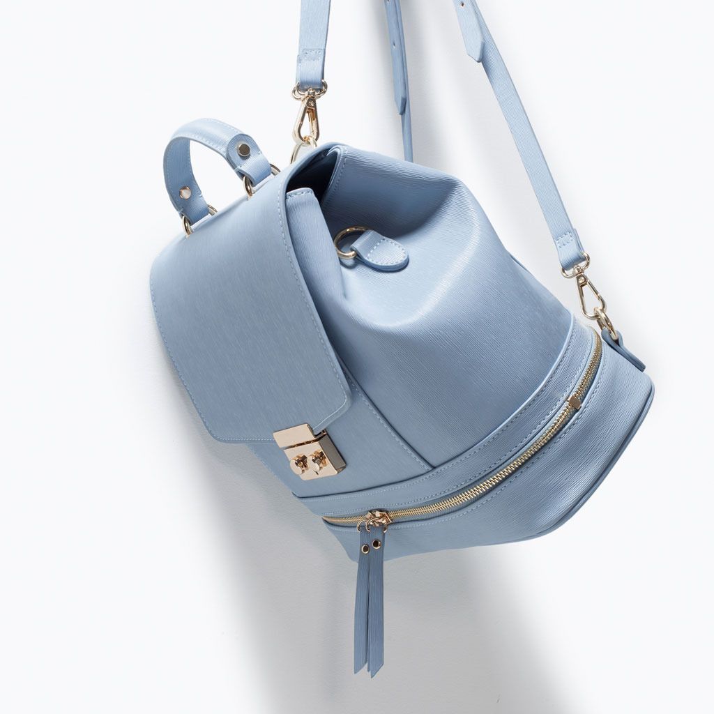 Zara blue back pack, handbag