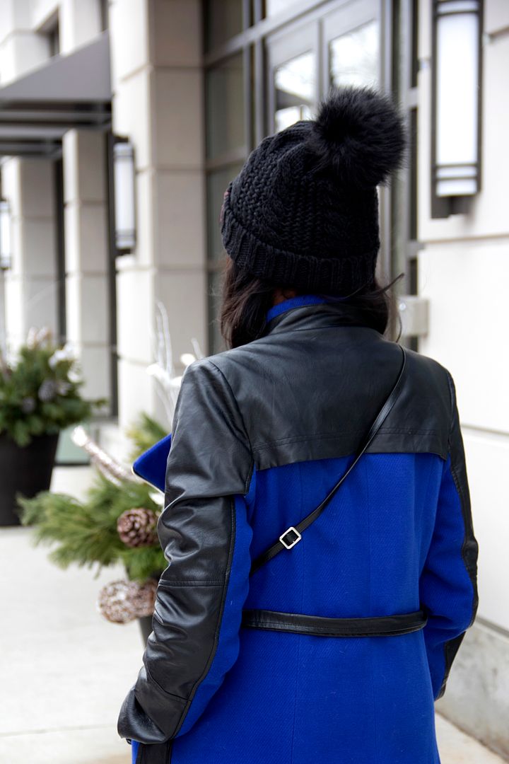 Faux leather trim jacket, Toronto Style Blogger 