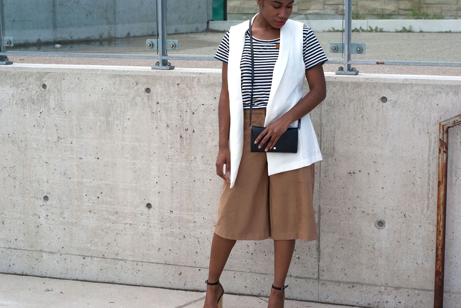 Stripes and Suede Culottes, Toronto Blogger 