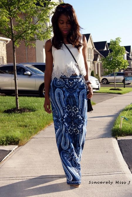 Blue and white summer outfit Top: Mode Star | Pants: Winners | Bag: In Italy | Watch: China Town