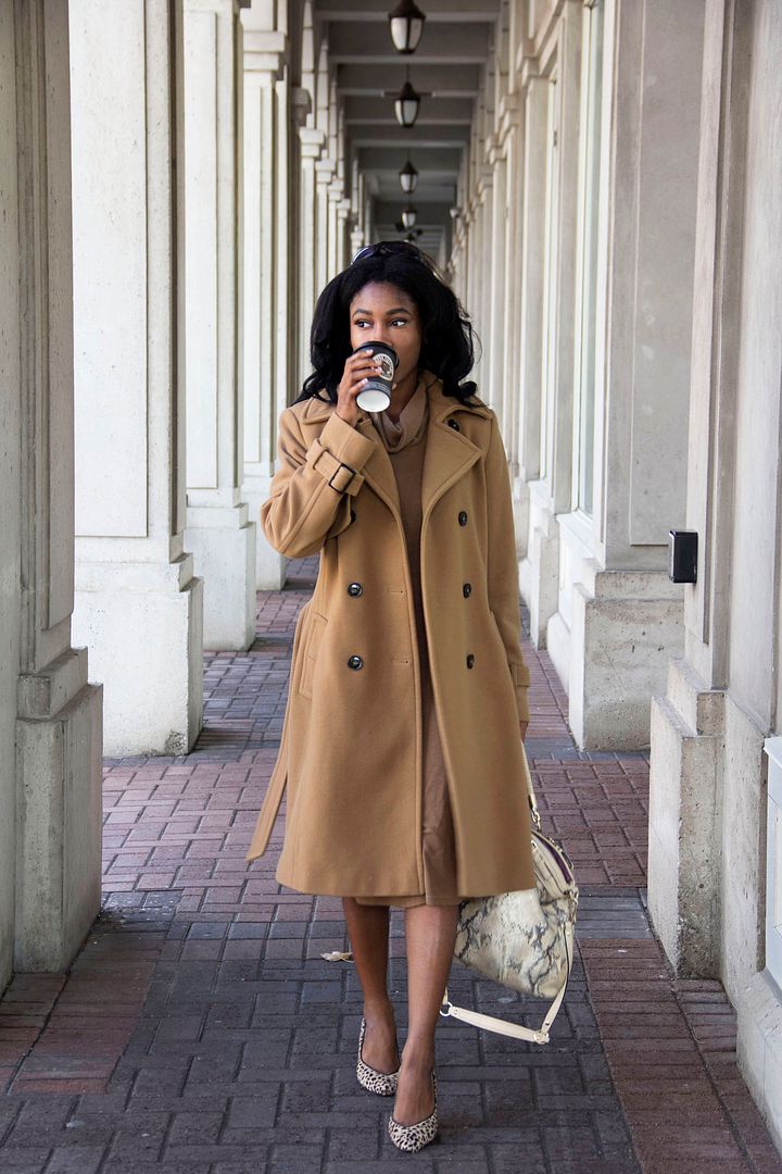 Camel Coat and Dress, Toronto Fashion blogger, African Style blogger