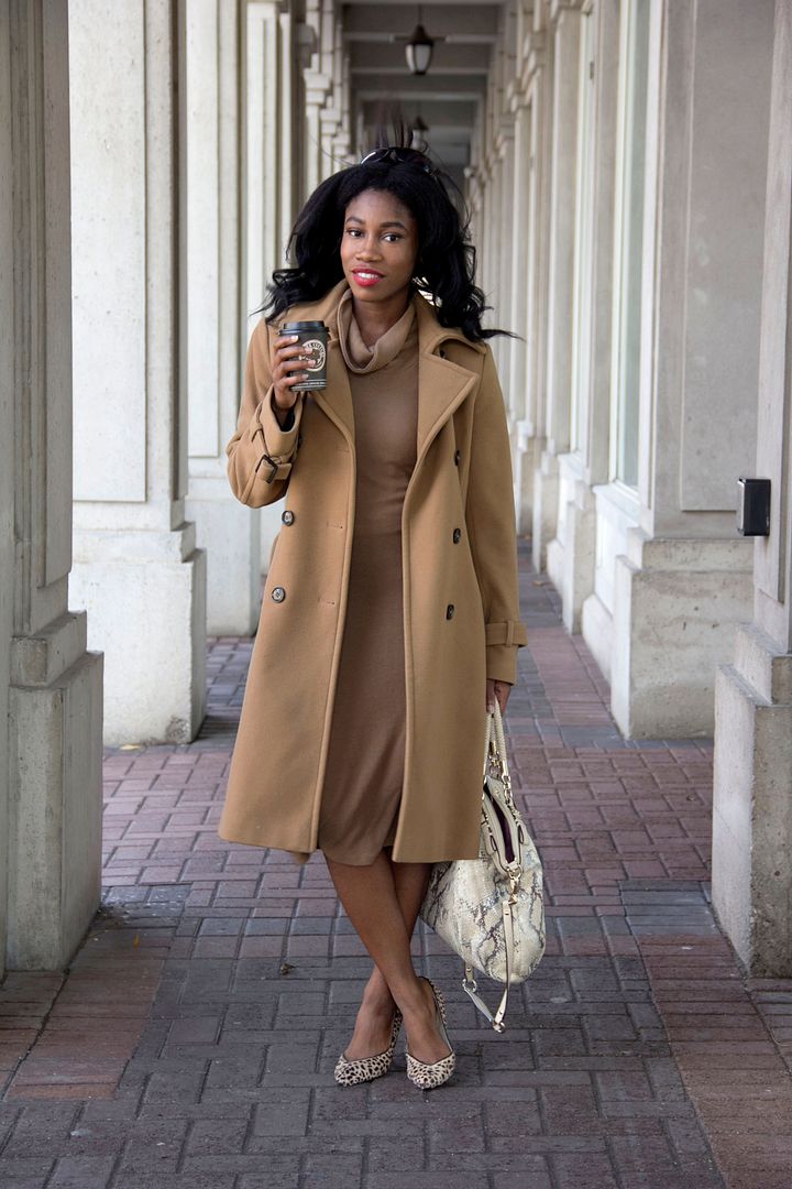 All Camel Everything: Camel Coat + Dress - Sincerely Miss J