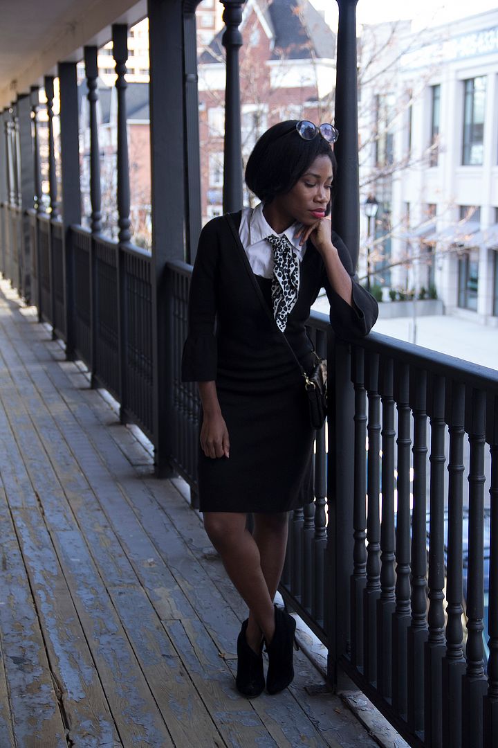 Bell Sleeve dress, Black Knit, Toronto Style Blogger