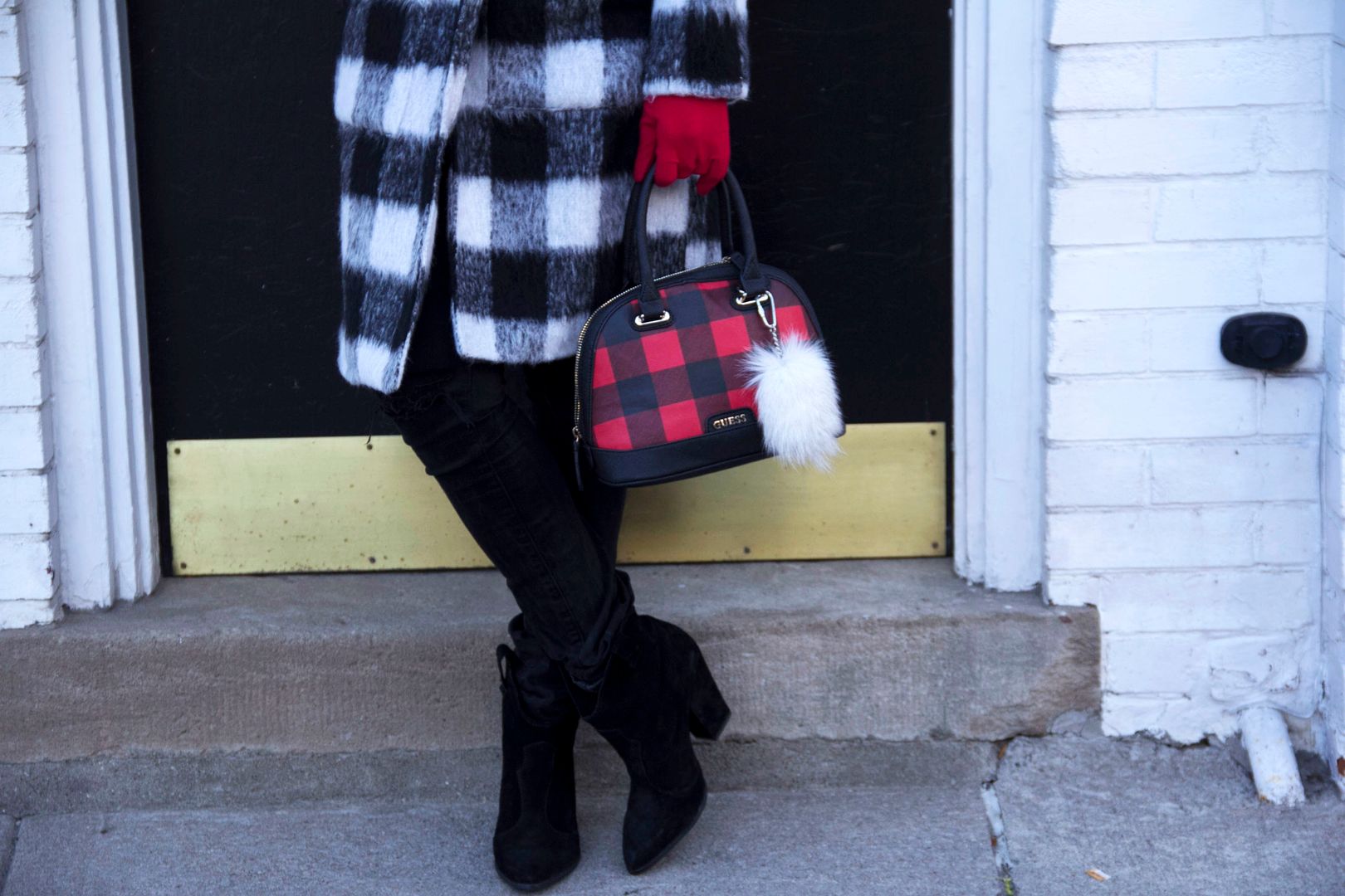 Forever 21 Plaid Faux Shearling Coat, Winter Street Fashion, Toronto Style Blogger 