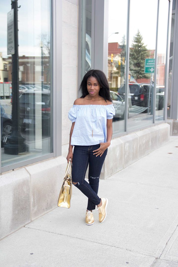Gold Shoes and Gold Purse, Toronto Blogger