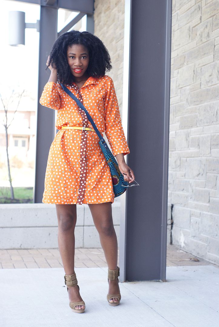 Patterned shirt dress, kwesiya fashion brand, Anansi handbags, African prints
