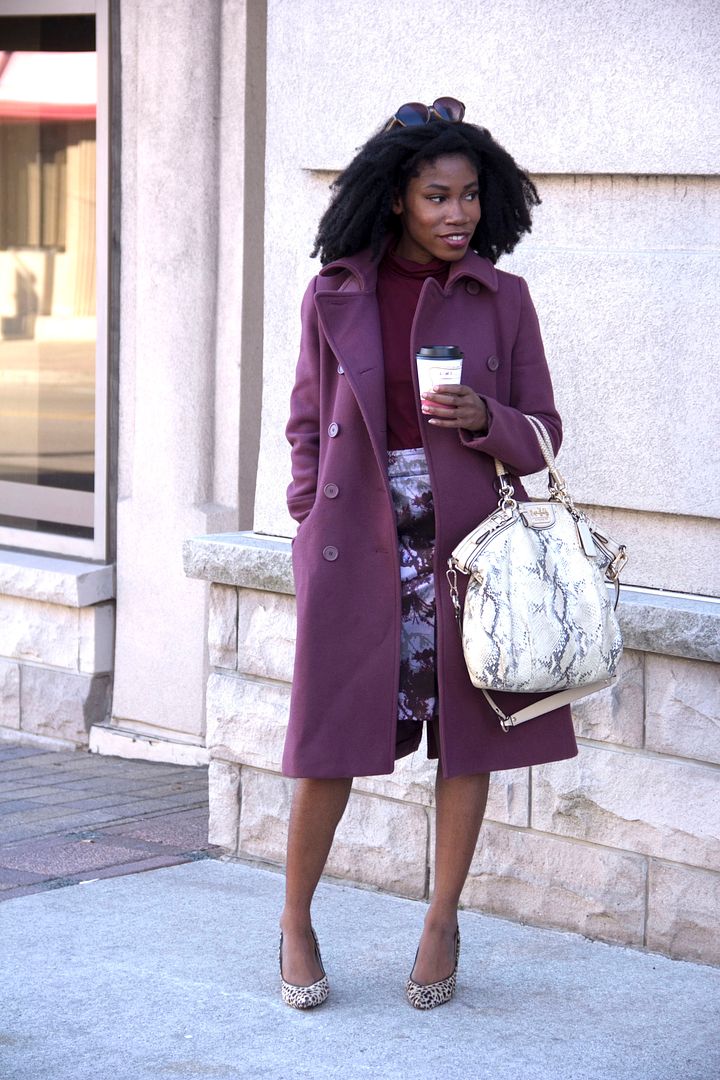 Colored Wool Coat, Mauve,Fall outfit, Toronto Style Blogger