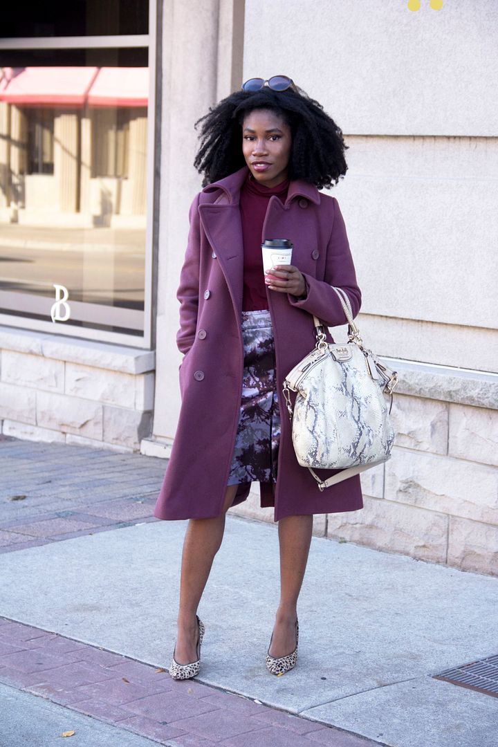 Colored Wool Coat, Mauve,Fall outfit, Toronto Style Blogger