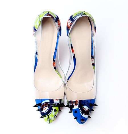 Laviye Court Shoes, african print heels