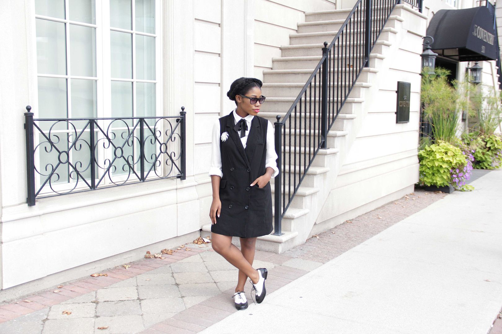 A Tailored Touch: Black Vest Dress, Toronto Blogger 