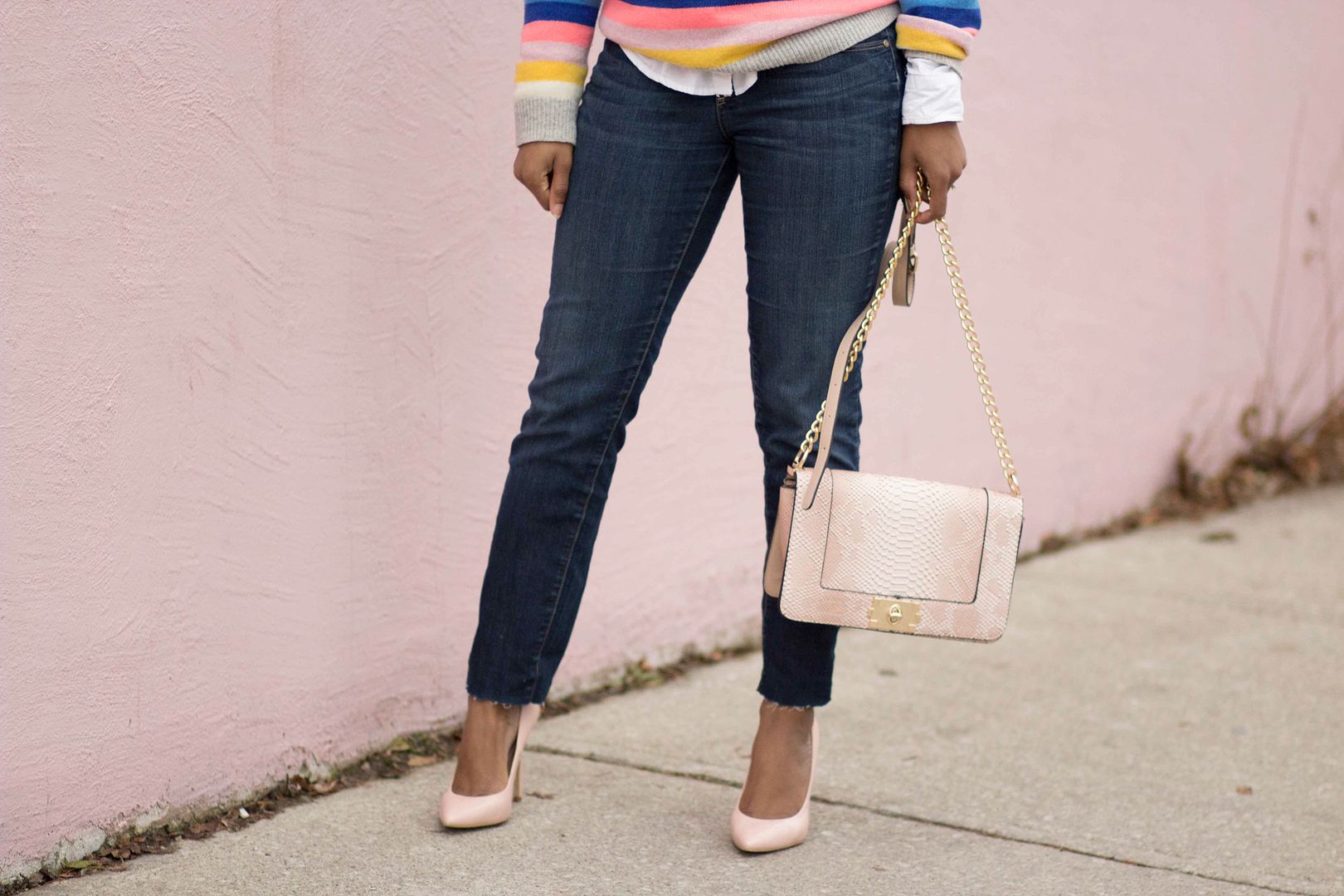 Striped colored sweater, Toronto Blogger, Ghanaian Stylist 
