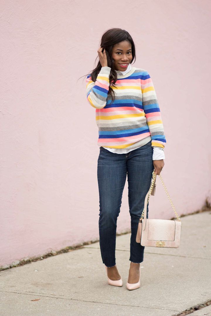 striped colored sweater, Toronto Blogger, Ghanaian Stylist 