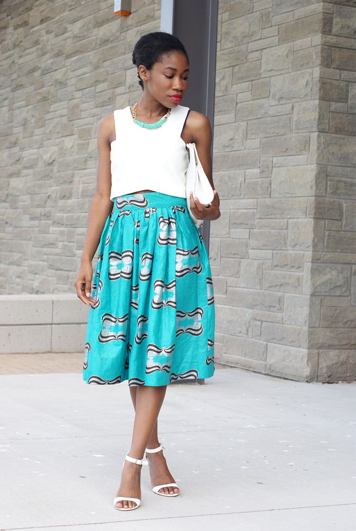 Patterned African Print Skirt, Ankara, Toronto style blogger