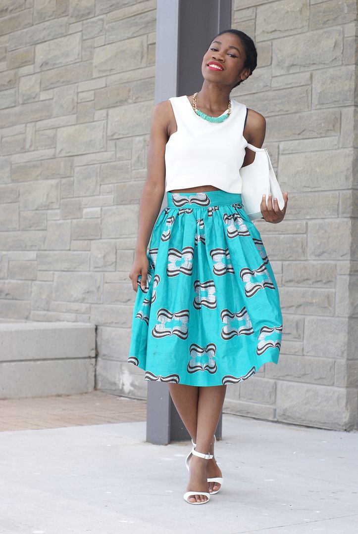Patterned African Print Skirt, Ankara, Toronto style blogger