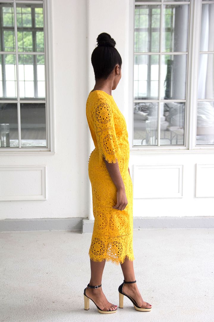 Wedding Guest: Yellow Lace Dress, Toronto Blogger